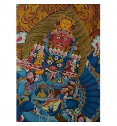 33.5”x 23.75” Yamantaka with Consort Thangka Painting