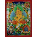 37.5”x27” Yellow Jambhala Thankga Painting