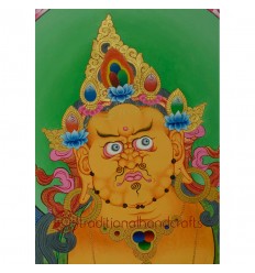 37.5”x27” Yellow Jambhala Thankga Painting