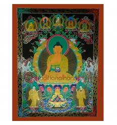 46.5"x36" Shakyamuni Buddha Thangka Painting