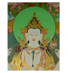 46"x34.5" Chenrezig Thangka Painting