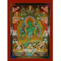 47.25" x 35.5 Green Tara Thangka Painting