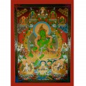 55"x41" Green Tara Thangka Painting