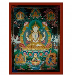 55"x42" Chenrezig Thangka Painting