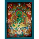 56"x41" Green Tara Thangka Painting