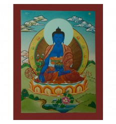 17.5"x13.5" Medicine Buddha Thangka  Painting