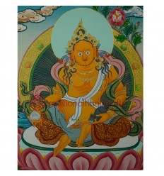 17.25”x13.25”  Yellow Jambhala Thankga Painting