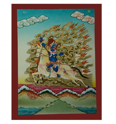 17.25"x13.5" Palden Lhamo Thankga Painting