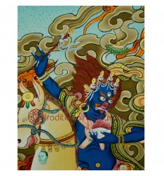 17.25"x13.5" Palden Lhamo Thankga Painting