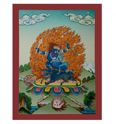 17.25" Long x 13.25"  Yamantaka Thangka Painting