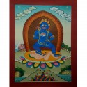 17.25"x13" Black Jambhala Thangka Painting