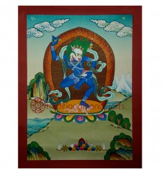 17"x13" Simhamukha Thangka Painting