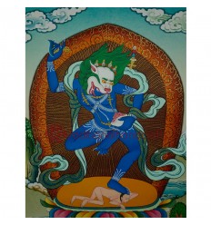 17"x13" Simhamukha Thangka Painting