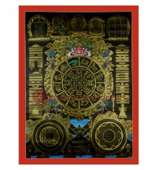 26.25"x19.75" Tibetan Calandar  Thankga Painting