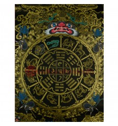 26.25"x19.75" Tibetan Calandar  Thankga Painting