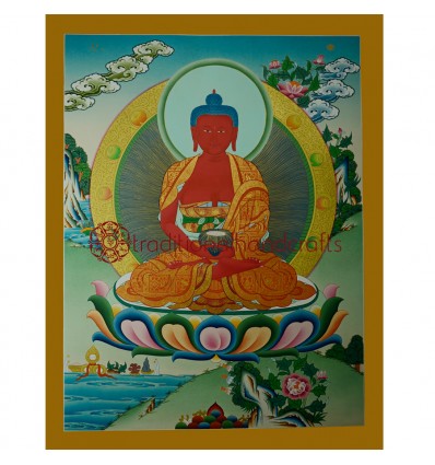 26.25"x20.5" Amitabha Buddha Thangka  Painting