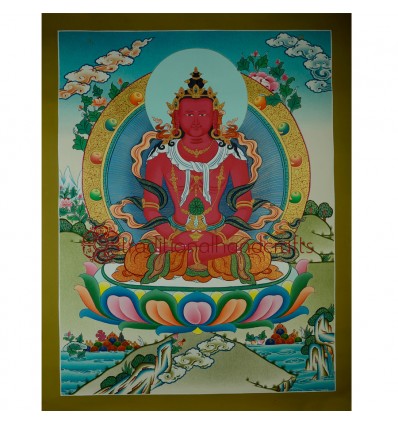 26.25"x20.5" Aparmita Thangka Painting