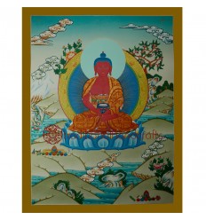 26.25"x20.25" Amitabha Buddha Thangka  Painting