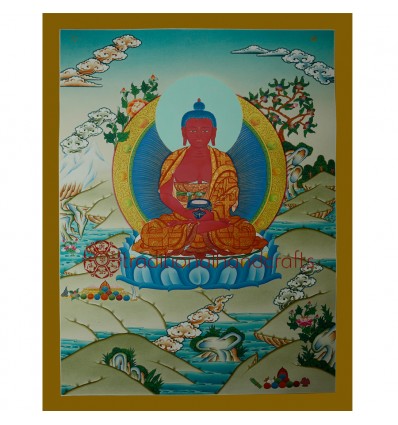 26.25"x20.25" Amitabha Buddha Thangka  Painting