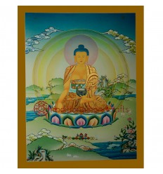 26.25"x20.25" Shakyamuni Buddha Thangka Painting