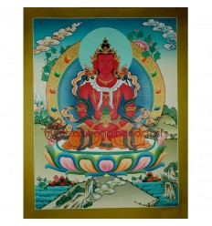26.75"x20.75" Aparmita Thangka Painting