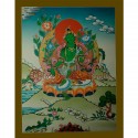 26.75"x20.75" Green Tara Thangka Painting