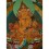 30.75"x22.5" Yellow Jambhala Thankga Painting