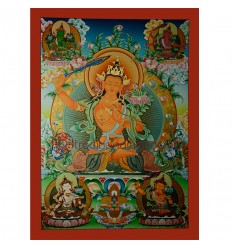 33.5"x23.5" Manjushiri Thankga Painting