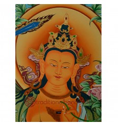 33.5"x23.5" Manjushiri Thankga Painting