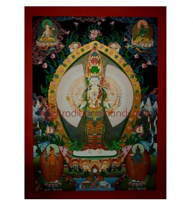 33.25"x24.25" 1000 Armed Avalokiteshvara Thankga Painting