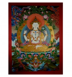 33.75"x25.5"Chenrezig Thangka Painting