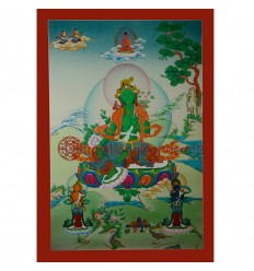 33"x23" Green Tara Thangka Painting