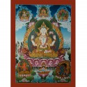 32.25"x23" Chenrezig Thangka Painting