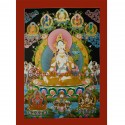 33" x 23.75"" White Tara Thangka Painting