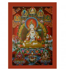 34”x24”  White Tara Thangka Painting