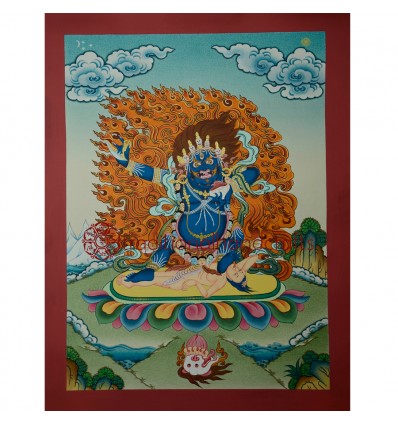 17.5"x13.5" Karzopa Mahakala Thankga Painting