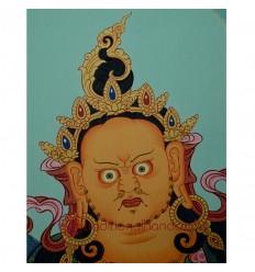 26.75” x 20.5” Yellow Jambhala Thankga Painting