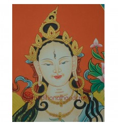 26.75"x20.5"  White Tara Thangka Painting