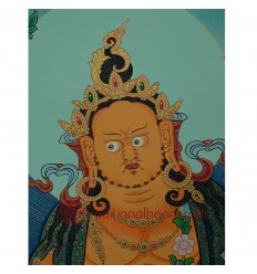 26.5” x 20.5” Yellow Jambhala Thankga Painting