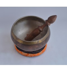 Fine Quality 5.25" BronzeAlloy Colored Tibetan Buddhism Singing Healing Meditation Bowl from Nepal