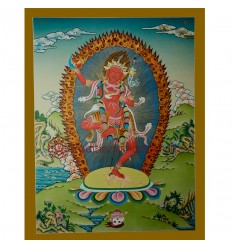 26.5”x20.5" Vajravarahi or Dorje Phagmo Thangka Painting