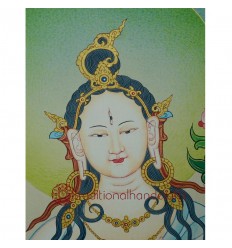 26.5"x20.75"  White Tara Thangka Painting