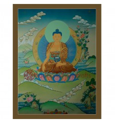 29.75"x22.75" Shakyamuni Buddha Thangka Painting