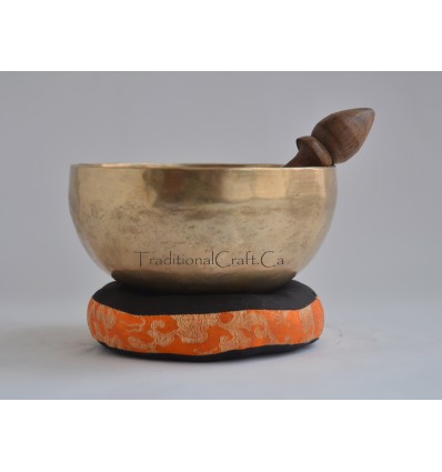 Fine Quality 5.25" Bronze Alloy Hand Beaten Tibetan Buddhism Singing Healing Meditation Bowl from Nepal