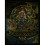 29.25"x23" Black Mahakala Thangka Painting