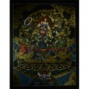 29.25"x23" Black Mahakala Thangka Painting