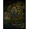 29.25"x23" Black Mahakala Thangka Painting