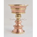 Fine Quality Hand Carvings 4" Tibetan Buddhism Copper Alloy Brass Rings Butter Lamp from Patan, Nepal