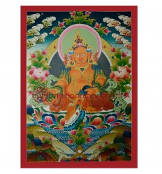 31"x22.25"  Yellow Jambhala Thankga Painting