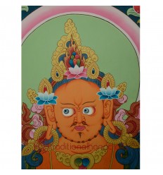 31"x22.25"  Yellow Jambhala Thankga Painting